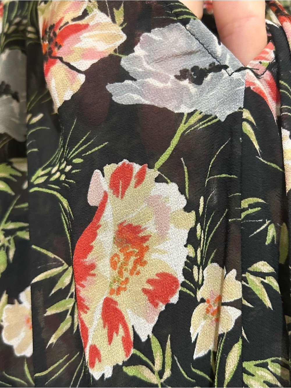 Tularosa Black Floral Mini Dress LBD Vacation Honeymoon Sheer Summer Sz Med - Picture 6 of 14